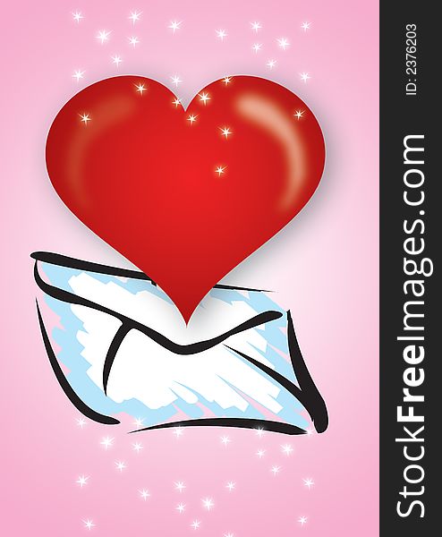 abstract valentines background, heart with decorative letter. abstract valentines background, heart with decorative letter