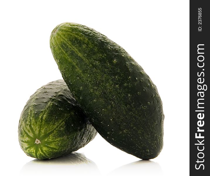 Gherkins isolated over white background