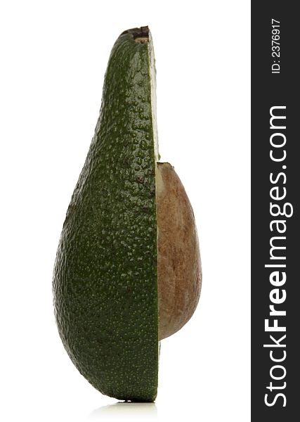 Sliced avocado over white background