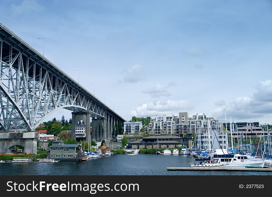 The Aurora Bridge in Seattle, WA. The Aurora Bridge in Seattle, WA