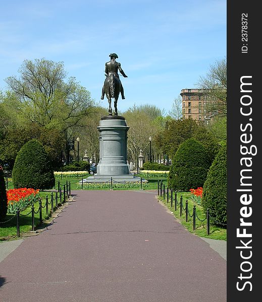 George Washington statue in Boston's Public Gardens.