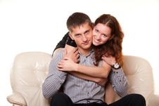 Young Woman Hugging Her Boyfriend Stock Photo Young Woman Hugging Her Boyfriend Stock Photo
