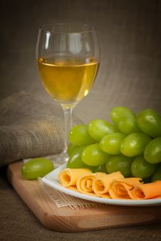 Wine, Grape And Cheese Royalty Free Stock Photography Wine, Grape And Cheese Royalty Free Stock Photography
