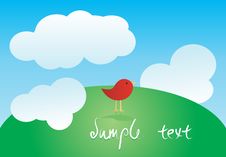 Greeting Card With Cute Bird Stock Photos Greeting Card With Cute Bird Stock Photos
