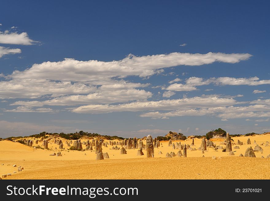 Ancient rock formations called the Pinnacles located in Western Australia. Also a tourist attraction. Ancient rock formations called the Pinnacles located in Western Australia. Also a tourist attraction.