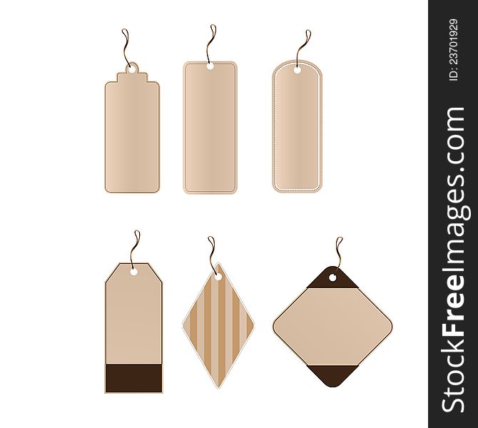 Vector set of 6 tags different shapes. eps8. Vector set of 6 tags different shapes. eps8