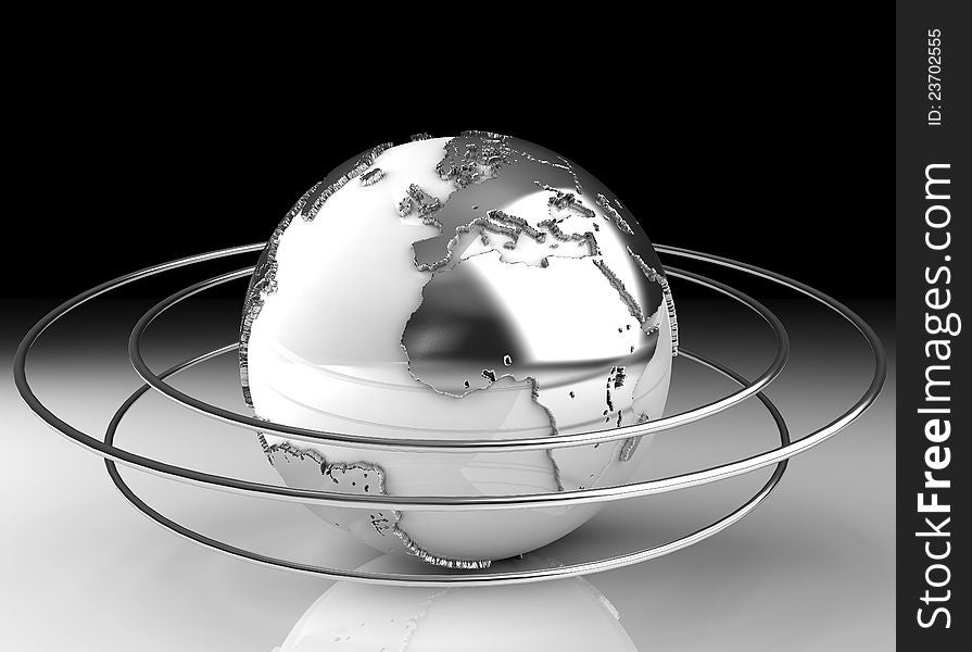 Composition of a the earth globe in free space
