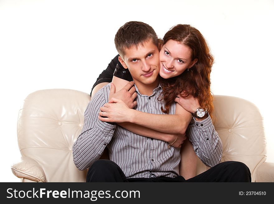 Young Woman Hugging Her Boyfriend