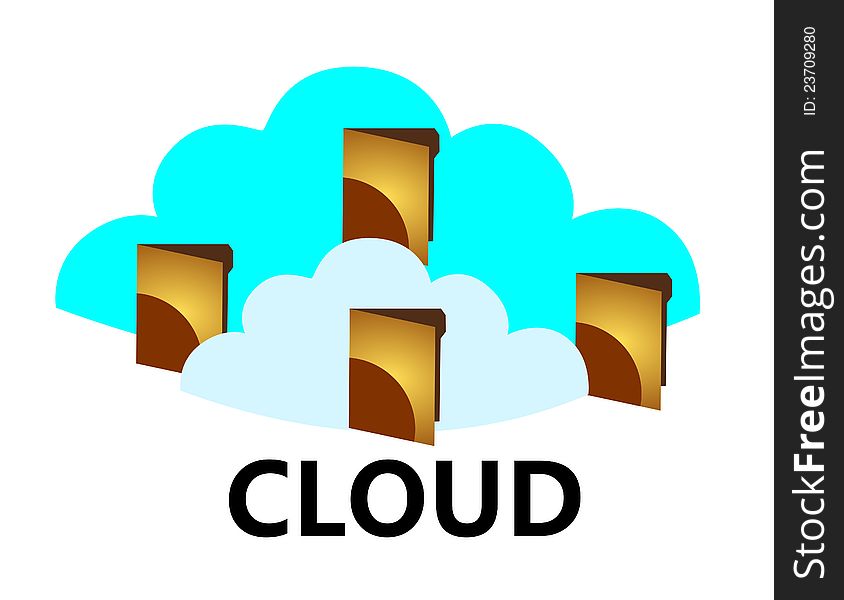 An illustration of cloud computing concept that easy to understand