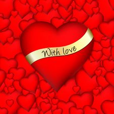 3d Red Hearts - With Love Stock Photos 3d Red Hearts - With Love Stock Photos