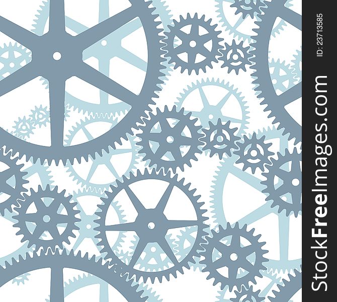 Two layers seamless cogwheels on isolated background. Two layers seamless cogwheels on isolated background
