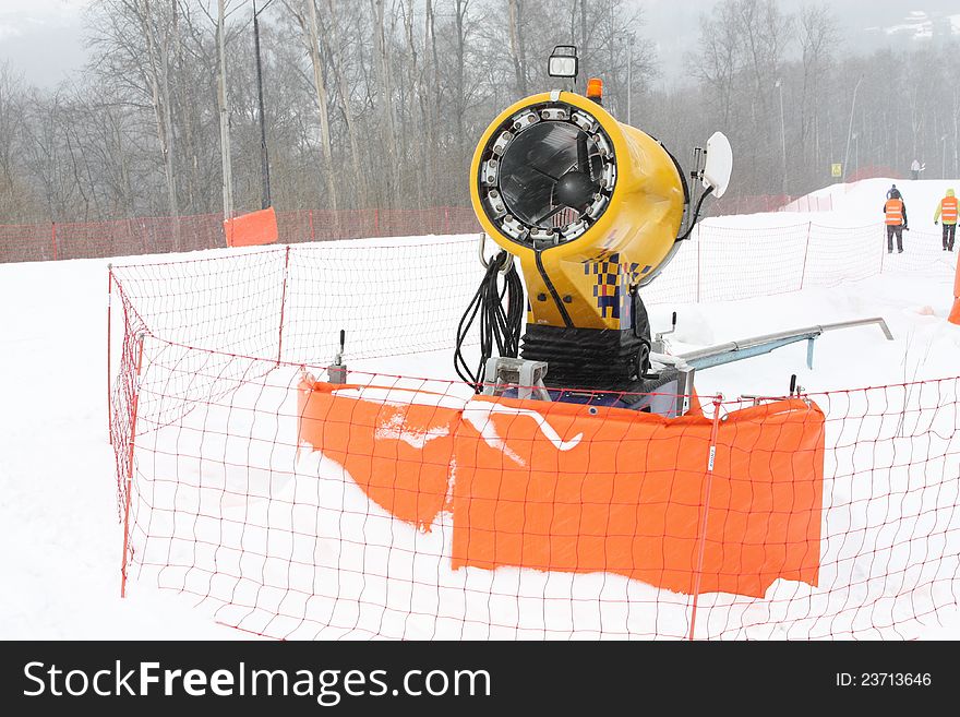 Electrical manufacturer of snow on the ski track. Electrical manufacturer of snow on the ski track