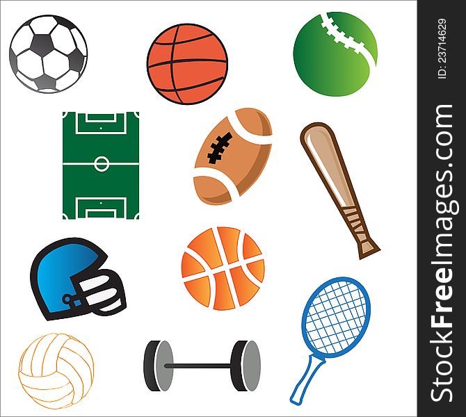 Set of vectorized sport elements. Good for illustrations. Full editable. Set of vectorized sport elements. Good for illustrations. Full editable