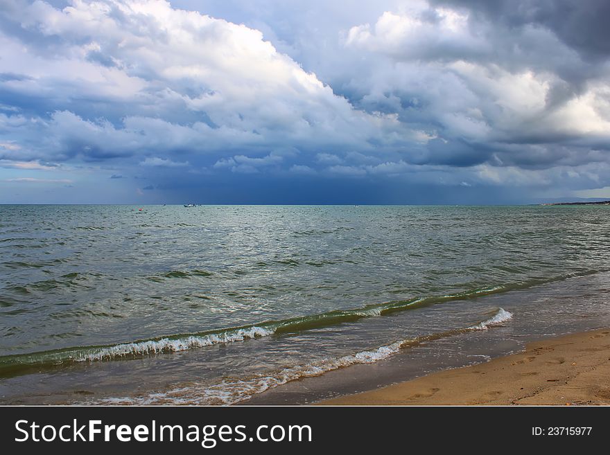 Photo of moody sky and see. Photo of moody sky and see