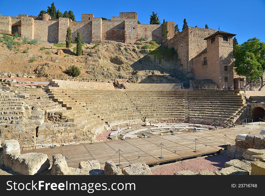 Roman theatre and Alcazaba's building in MÃ¡laga (Spain). Roman theatre and Alcazaba's building in MÃ¡laga (Spain)