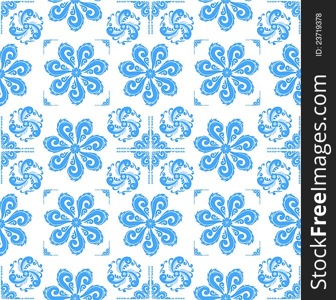 Blue abstract pattern on a white background