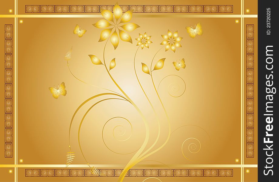 Floral antique background for your text. vector