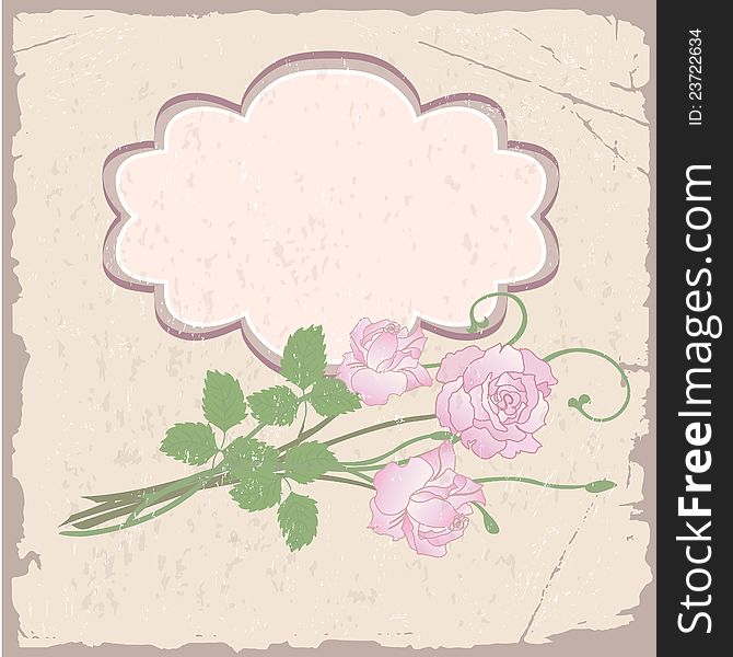 Romantic vector background with roses