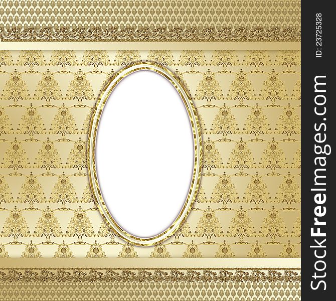 Elegant golden decorative background with a photo space. Elegant golden decorative background with a photo space