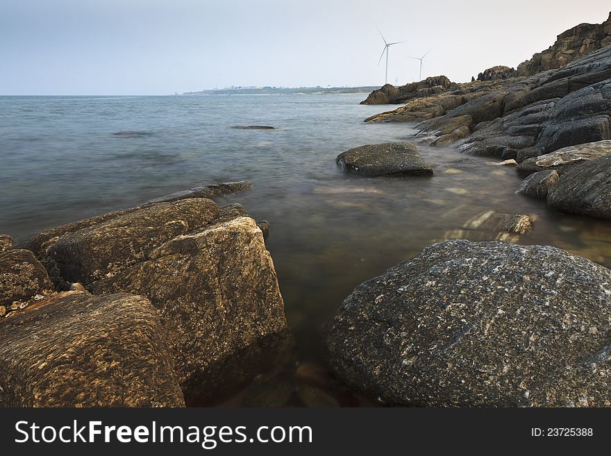 A corner of a beach near Taili harbor, Xingcheng, northeast China. A corner of a beach near Taili harbor, Xingcheng, northeast China.