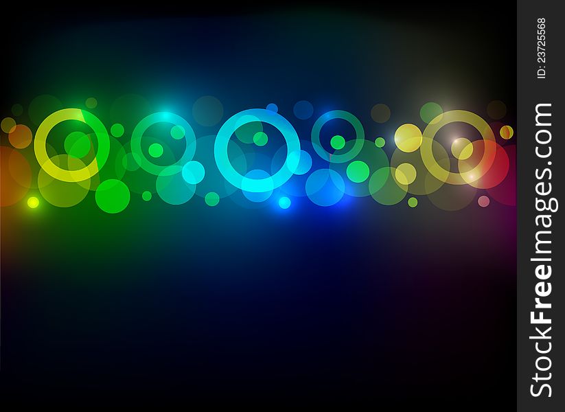 Vector glowing abstract background. Lights on dark. Vector glowing abstract background. Lights on dark