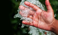 Fresh Pure Bubbling Water Splashing On Hand Royalty Free Stock Image Fresh Pure Bubbling Water Splashing On Hand Royalty Free Stock Image