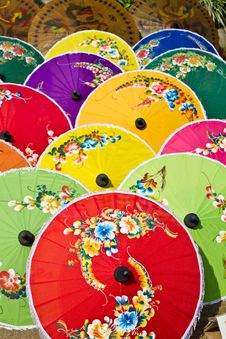 Pattern Of Thai Colorful Umbrellas Stock Images Pattern Of Thai Colorful Umbrellas Stock Images