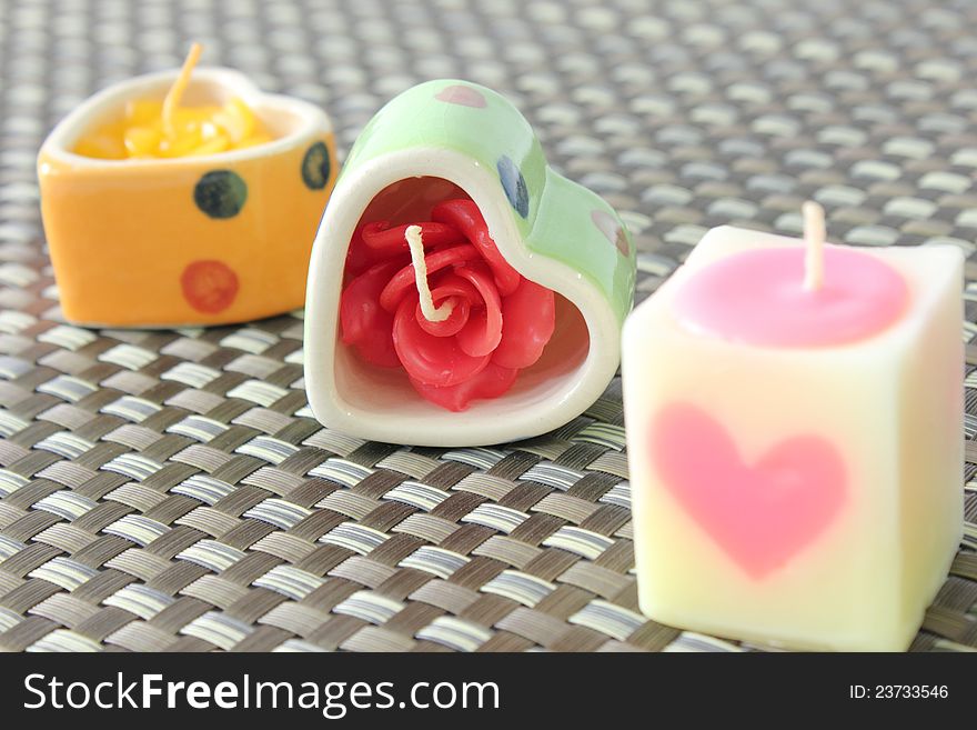 Candle Heart Shape in ceramic