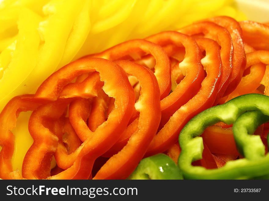 Slice Bell Pepper three colors