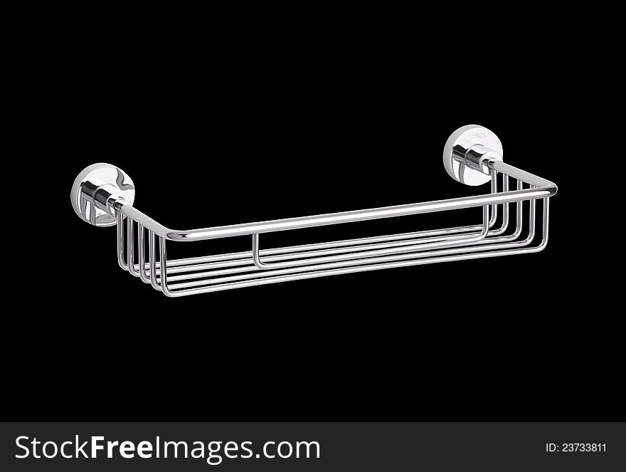 Metallic chrome clothing or lotion hanger the modern bathroom accessory. Metallic chrome clothing or lotion hanger the modern bathroom accessory