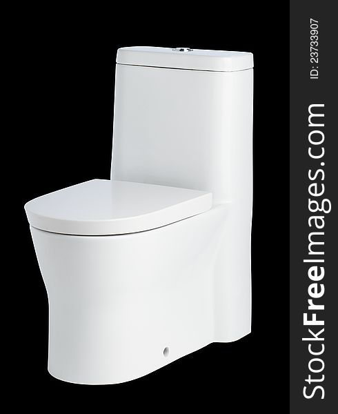 Modern design of the toilet bowl on black background. Modern design of the toilet bowl on black background