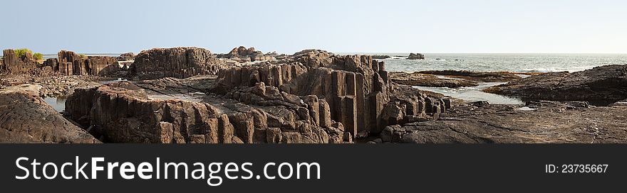 Beautiful beach with rocks