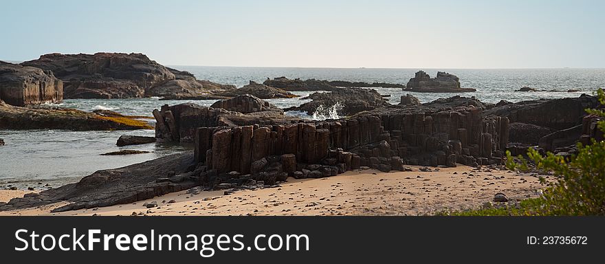 Beautiful view of rocks and stones in beach of arabic sea. Beautiful view of rocks and stones in beach of arabic sea