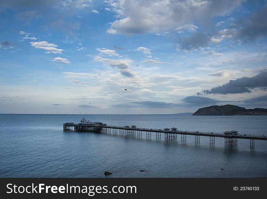 LLandudno Pier in North Wales on a bright sunny day