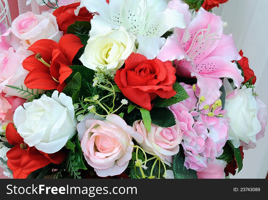 Colorful flowers bouquet in wedding event. Colorful flowers bouquet in wedding event.