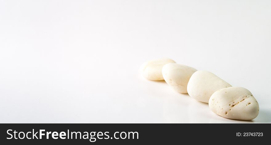 Lined up white stones