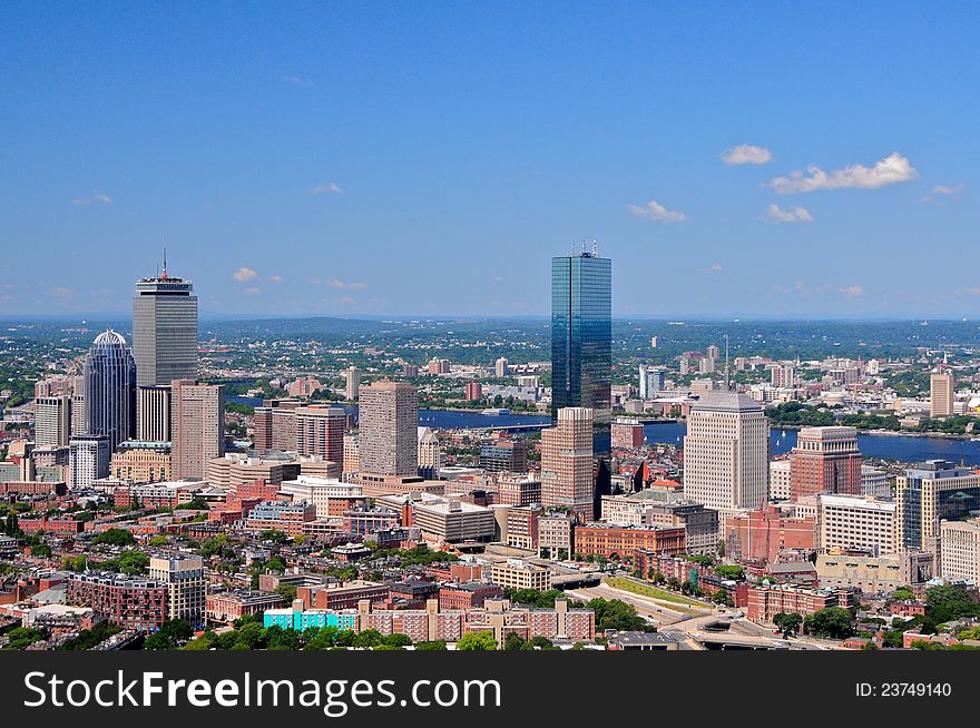 Aerial views of Boston area