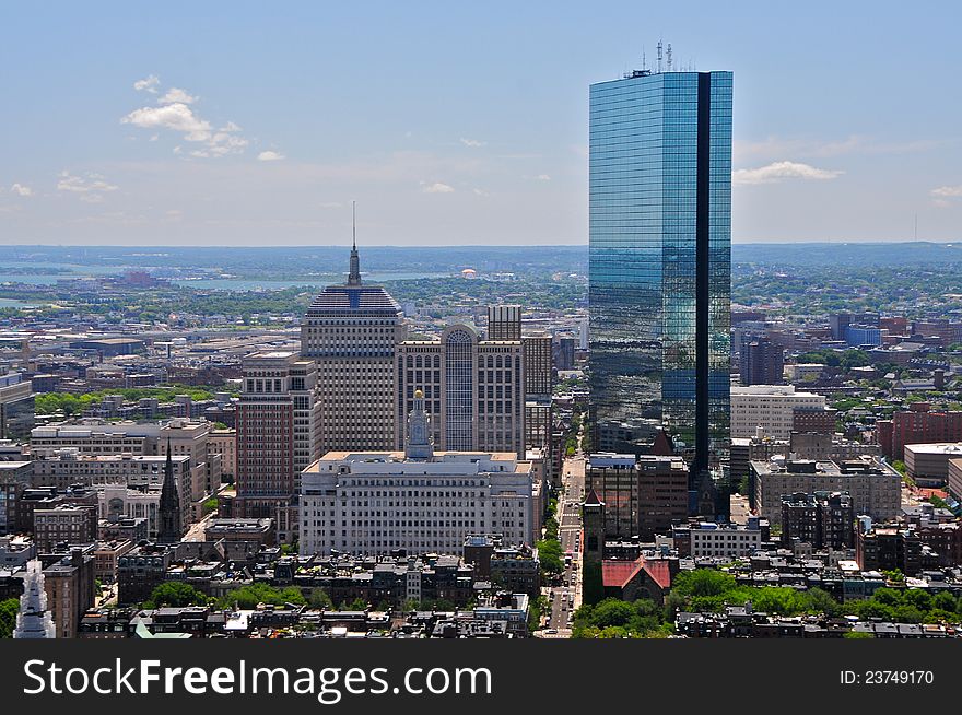 Aerial views of Boston area