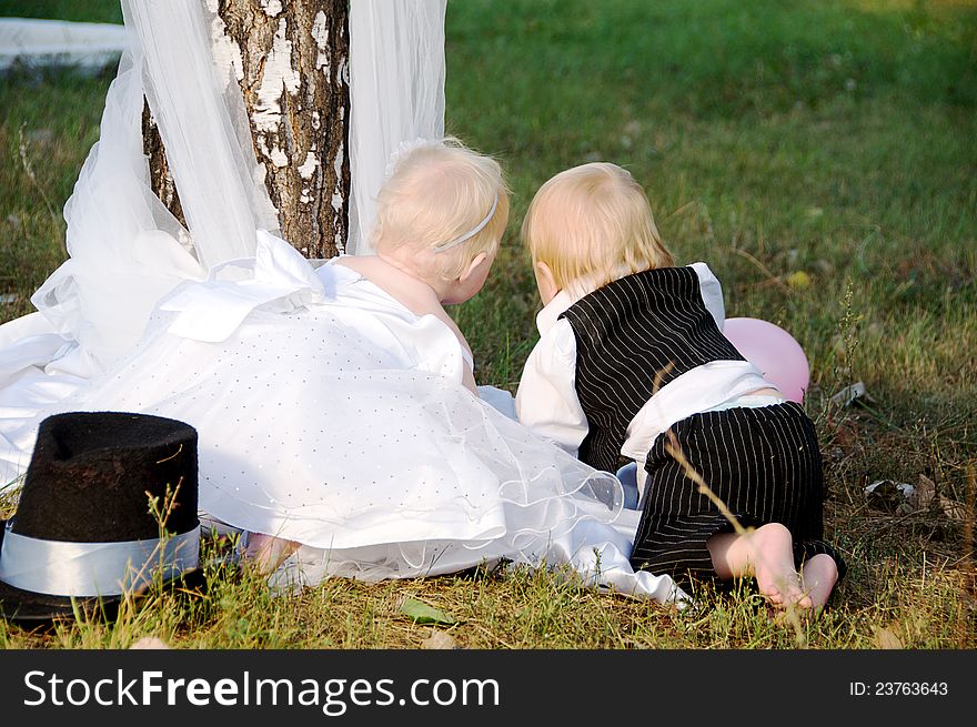 Children Dressed As Bride And Groom