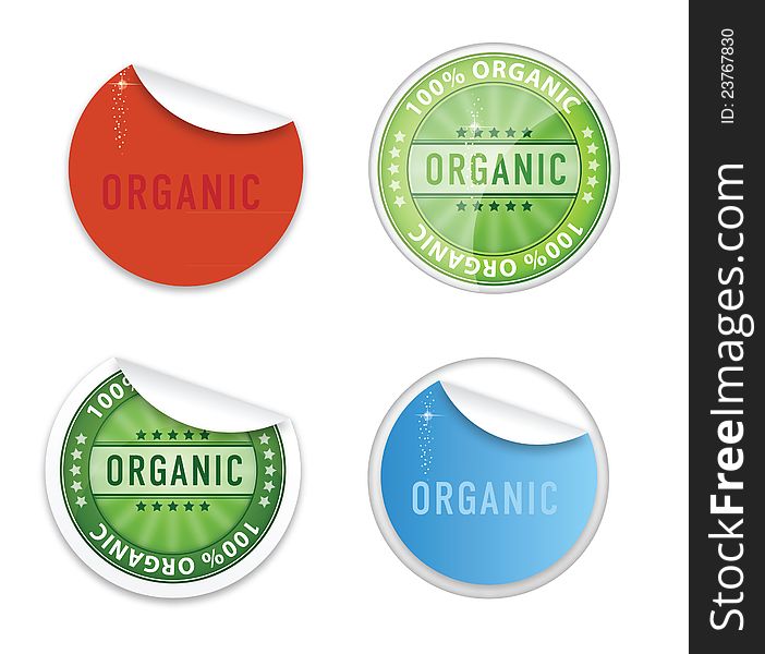 Curl eco labels emblems symbols set