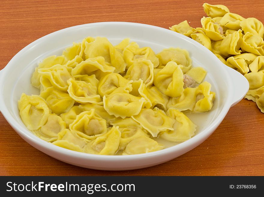 Good fresh tortellini in broth. Good fresh tortellini in broth