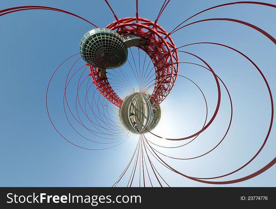 360 Degrees Panorama Of Suspended Bridge