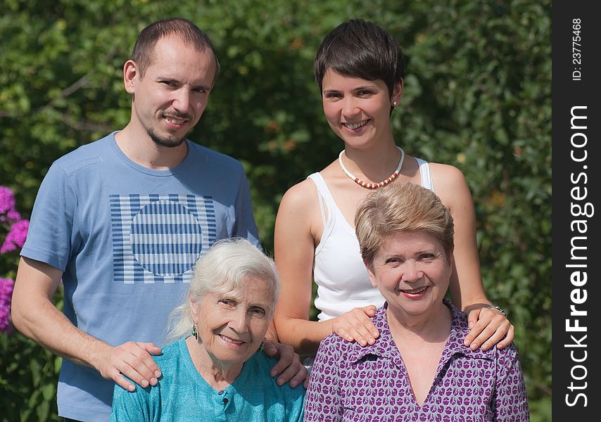 Portrait of three generations of family