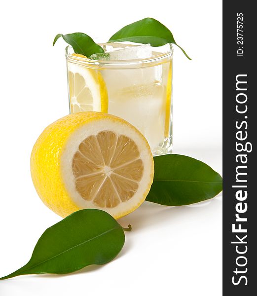 Lemon drink with ice