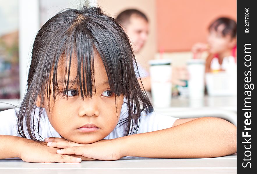 Closeup of asian children in relax time