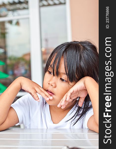 Closeup of asian children in relax time