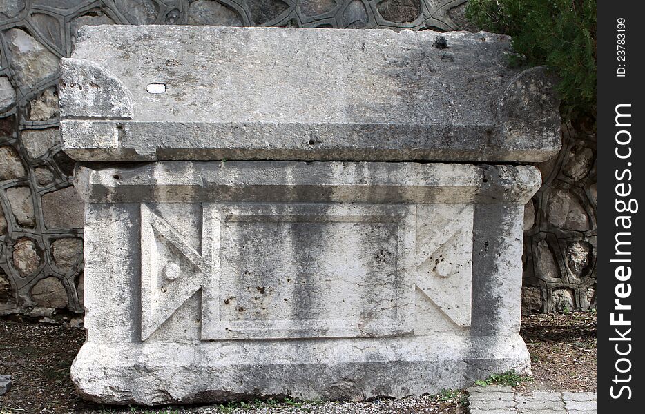 View of sarcophagus in Habibineccar in Antakya, Turkey. View of sarcophagus in Habibineccar in Antakya, Turkey.
