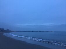 Cloudy Dawn In Winter At Coney Island In Brooklyn, New York, NY. Stock Photo