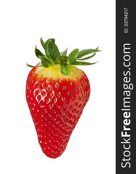 Isolated fruit on white a red strawberry