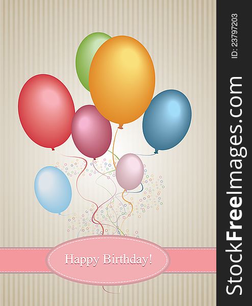 Colorful birthday ballons background or poster. Colorful birthday ballons background or poster